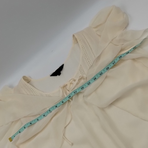 Jack by BB Dakota Sheer Cream Boho Top Size Large - Picture 8 of 11